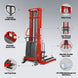 MechMaxx 3300lbs Semi-Electric Straddle Stacker, 138" Lift, Adjustable Legs & Forks, S33-138S - view 3