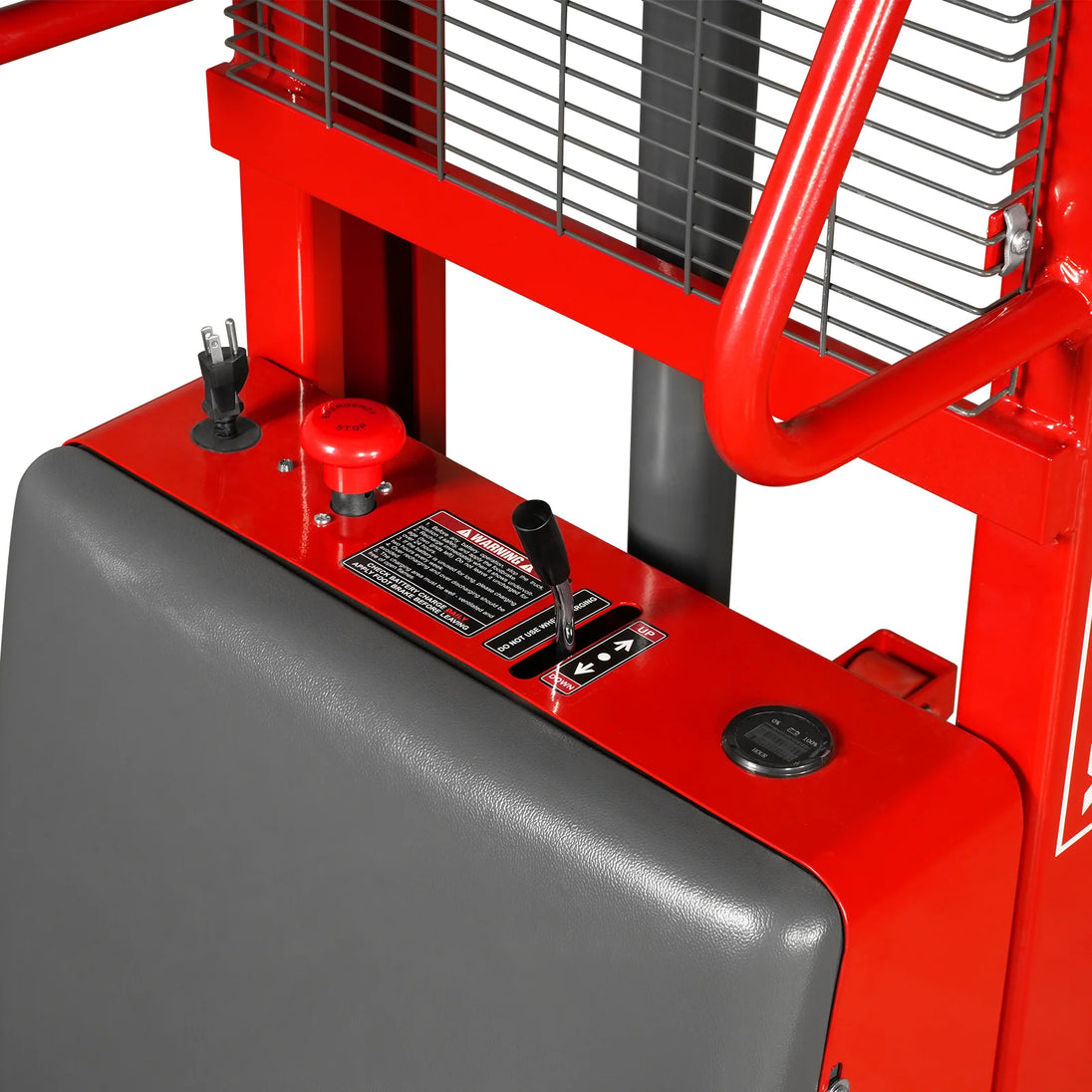 MechMaxx 3300lbs Semi-Electric Straddle Stacker, 138" Lift, Adjustable Legs & Forks, S33-138S - view 7