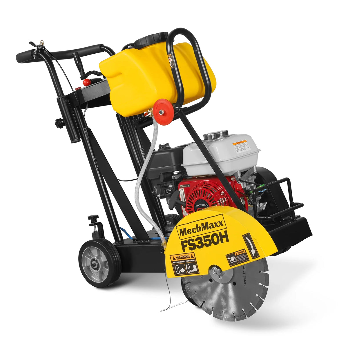 MechMaxx Honda GX160 Walk-Behind Concrete Floor Saw, 14 in Blade, 4 in Cutting Depth, FS350H