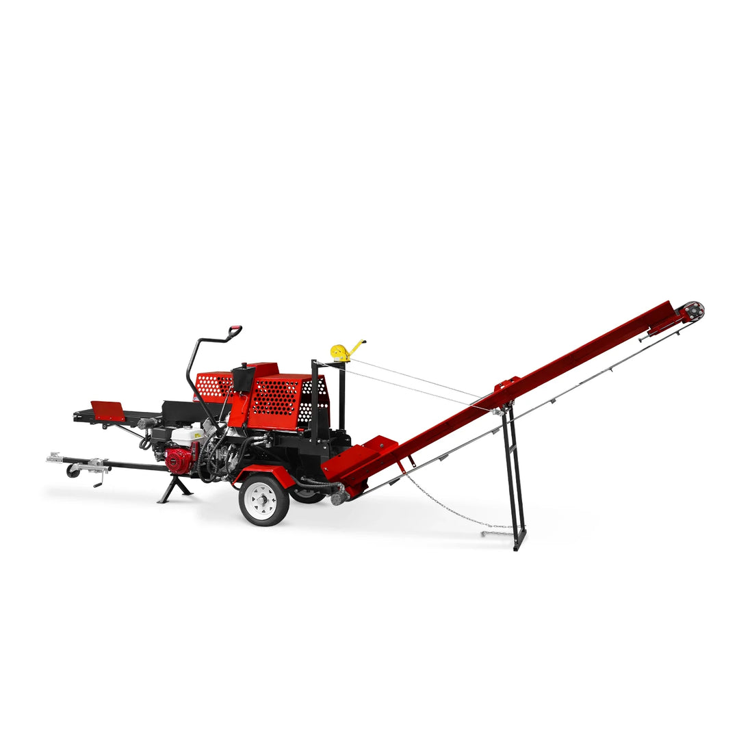 MechMaxx Honda GX390 Engine Firewood Log Splitter Processor with Conveyor, 20ton Splitting Force 22.5" x 15" Log Capacity, 18" Chainsaw, HLS20 - view 2