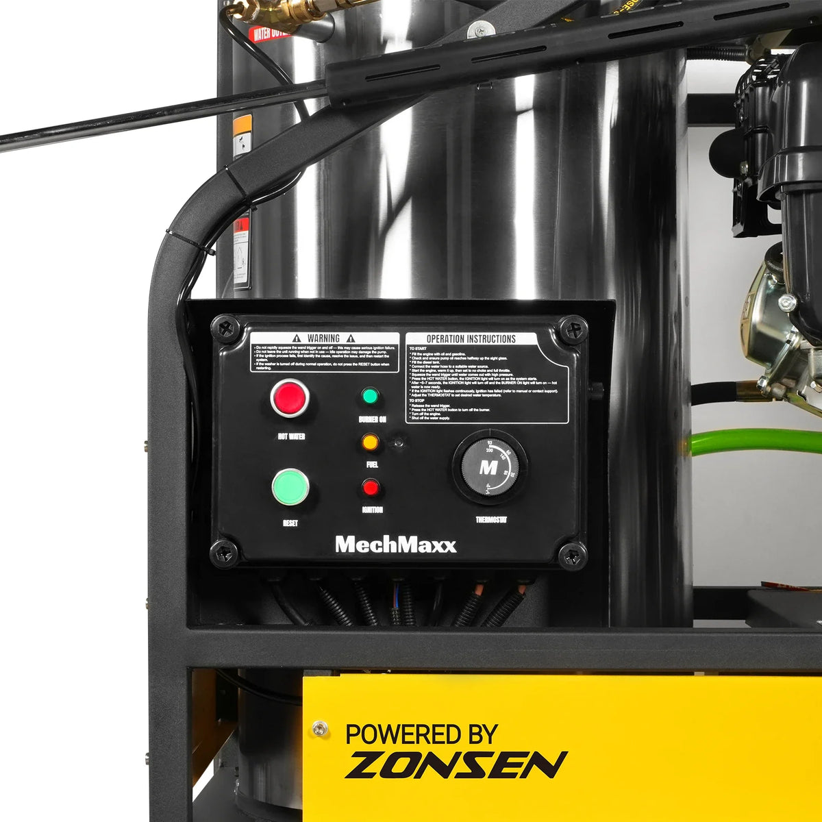 MechMaxx 4000 PSI 4 GPM ZONSEN E-Start Engine Hot Water Pressure Washer Skid Mounted with 245 Gal Tank, HPW40DBT - view 7