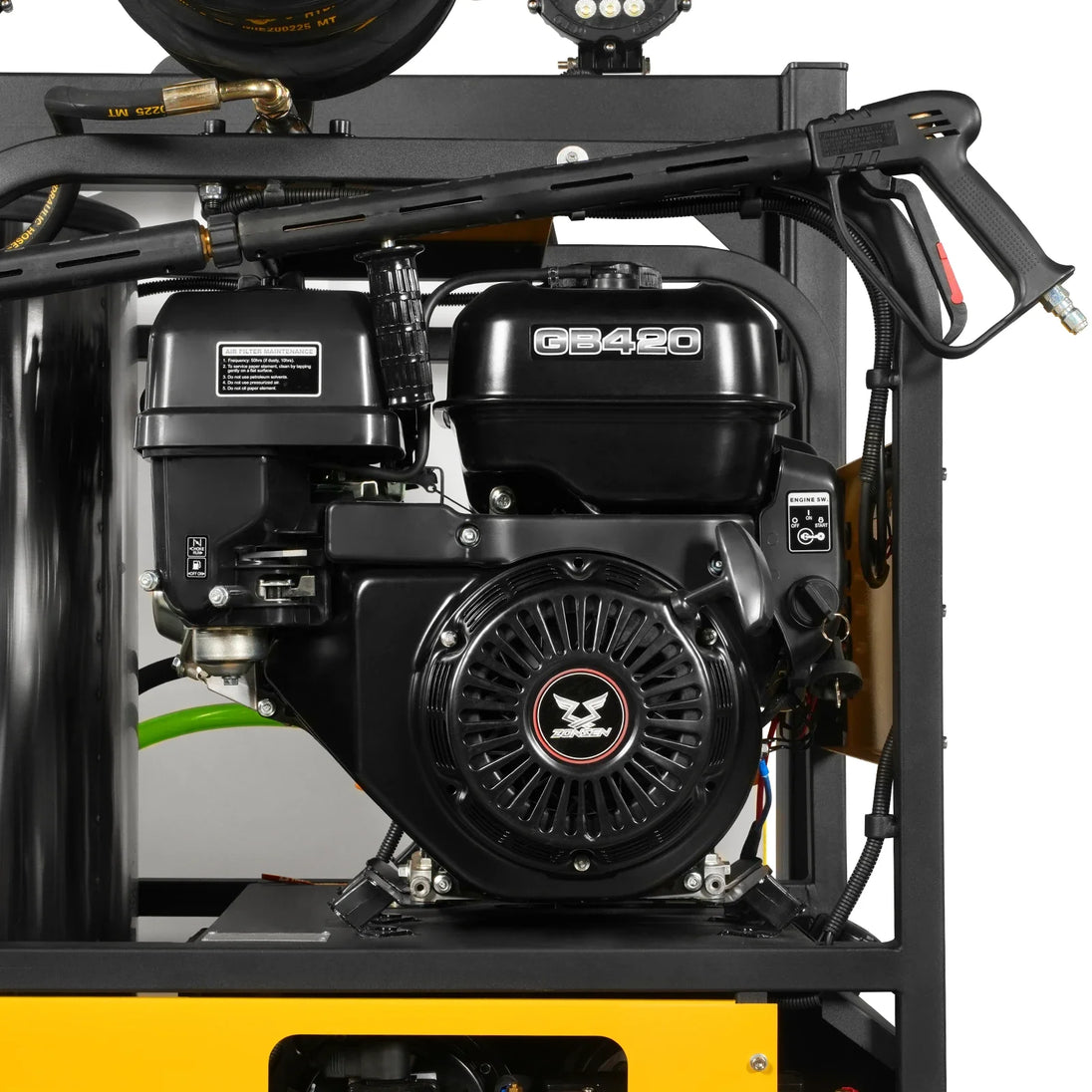 MechMaxx 4000 PSI 4 GPM ZONSEN E-Start Engine Hot Water Pressure Washer Skid Mounted with 245 Gal Tank, HPW40DBT - view 5