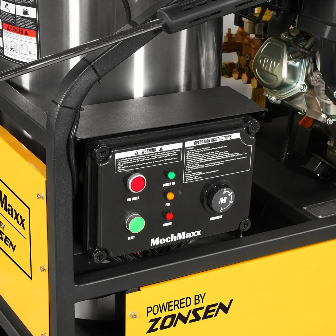 MechMaxx 4000 PSI 4 GPM ZONSEN E-Start Engine Hot Water Pressure Washer Skid Mounted with 175 Gal Tank, HPW40DT - view 6
