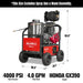 MechMaxx 4000 PSI 4 GPM HONDA E-Start Engine Hot Water Pressure Washer with Hose Reel, HPW40H - view 2