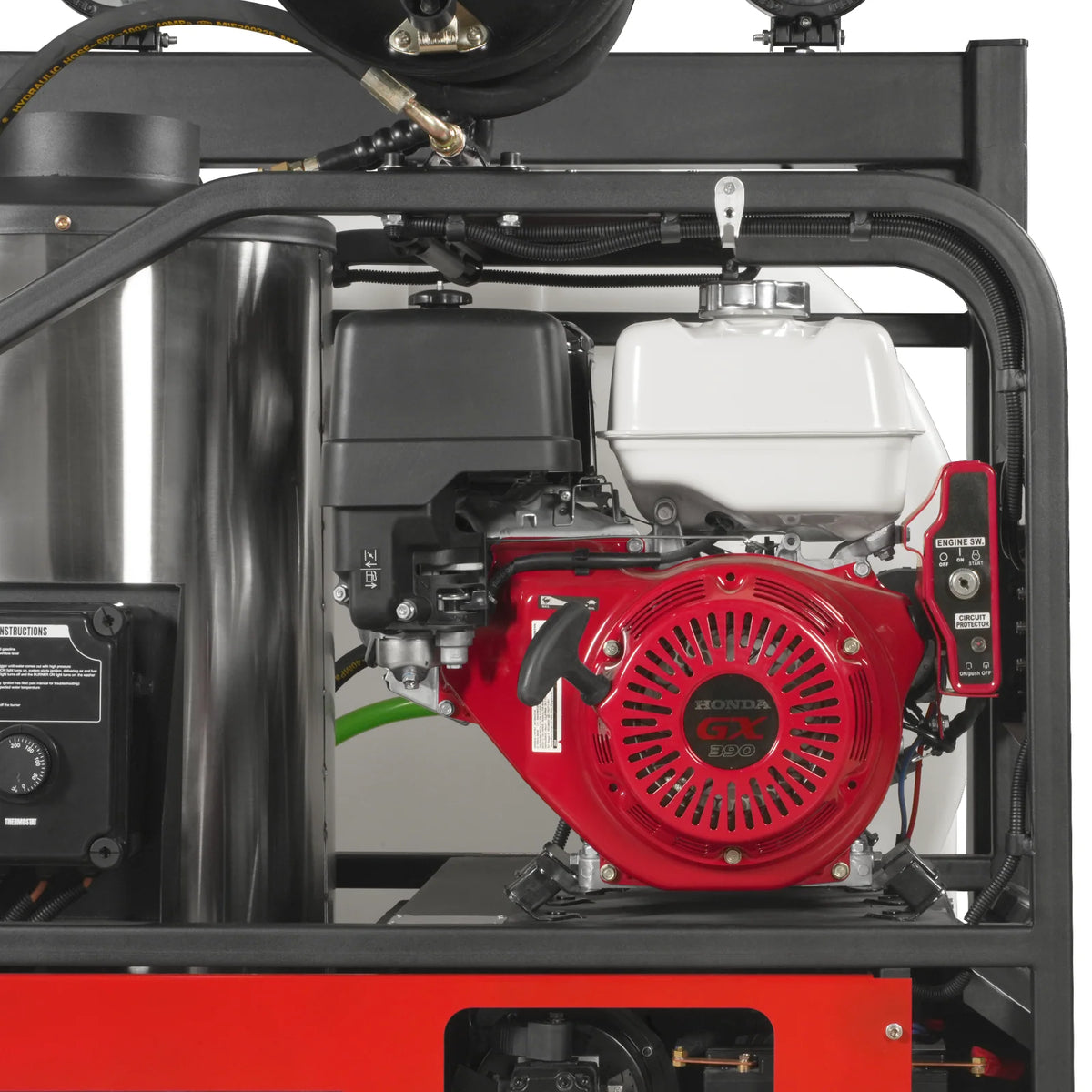 MechMaxx 4000 PSI 4 GPM HONDA E-Start Engine Hot Water Pressure Washer Skid Mounted with 245 Gal Tank, HPW40HBT - view 4