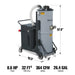 MechMaxx Industrial Wet/Dry Vacuum Cleaner with HEPA Filter Continuous Duty 8.6 HP 364 CFM 26.4 Gallon - 480V 3Phase, IVB480 - view 2