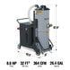 MechMaxx Industrial Wet/Dry Vacuum Cleaner with HEPA Filter Continuous Duty 8.6 HP 364 CFM 26.4 Gallon - 480V 3Phase, IVB480 - view 2