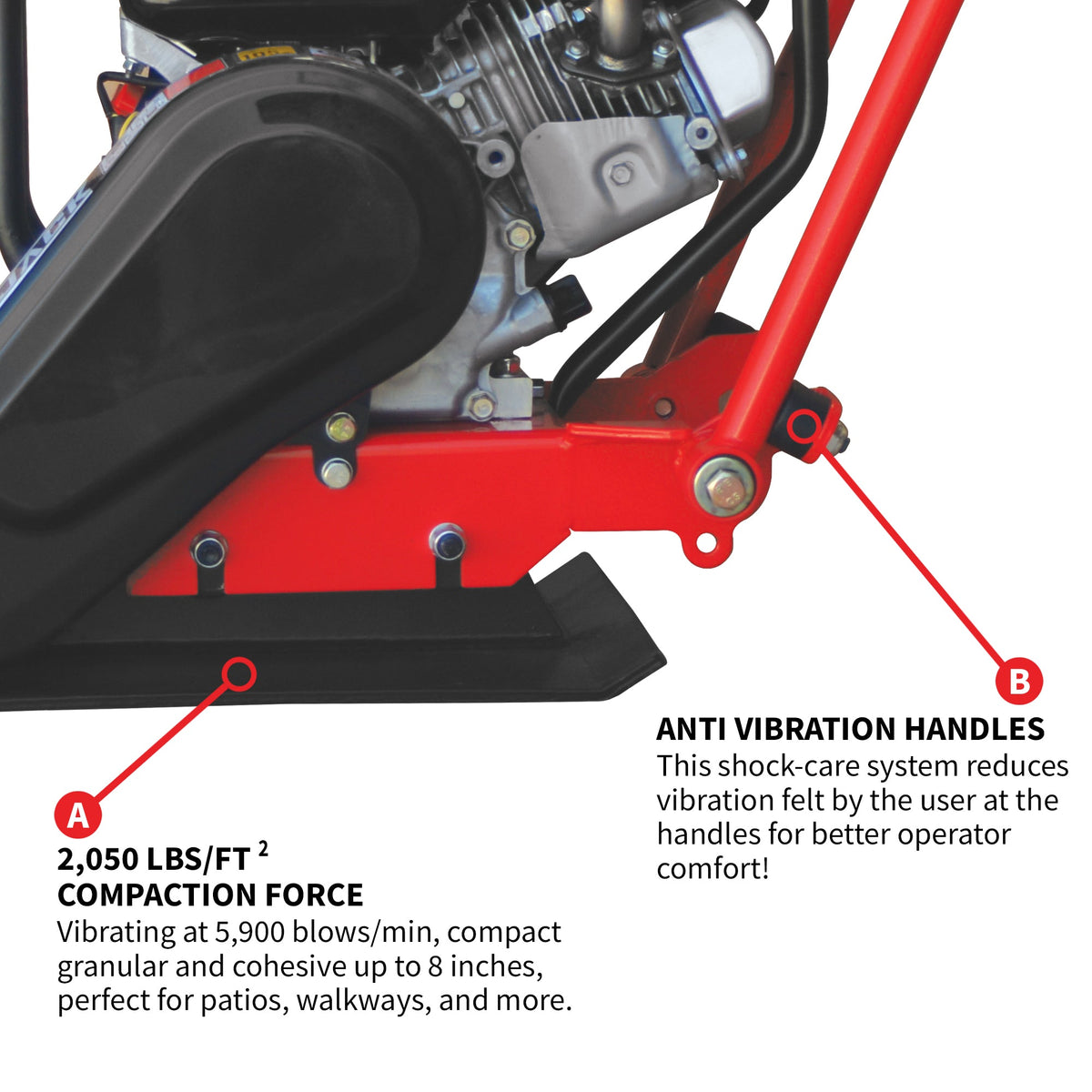 5.5 HP Honda Vibratory Plate Compactor for Soil Compaction Tamper 3 Year Warranty - view 7
