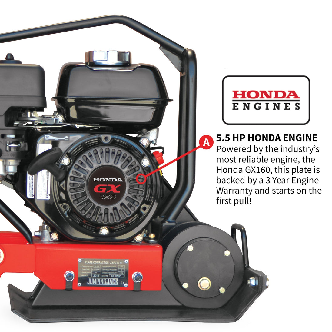 5.5 HP Honda Vibratory Plate Compactor for Soil Compaction Tamper 3 Year Warranty - view 6