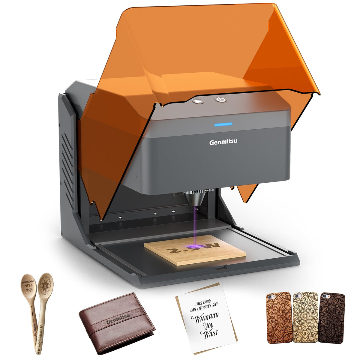 Kiosk laser engraver machine with acrylic enclosure