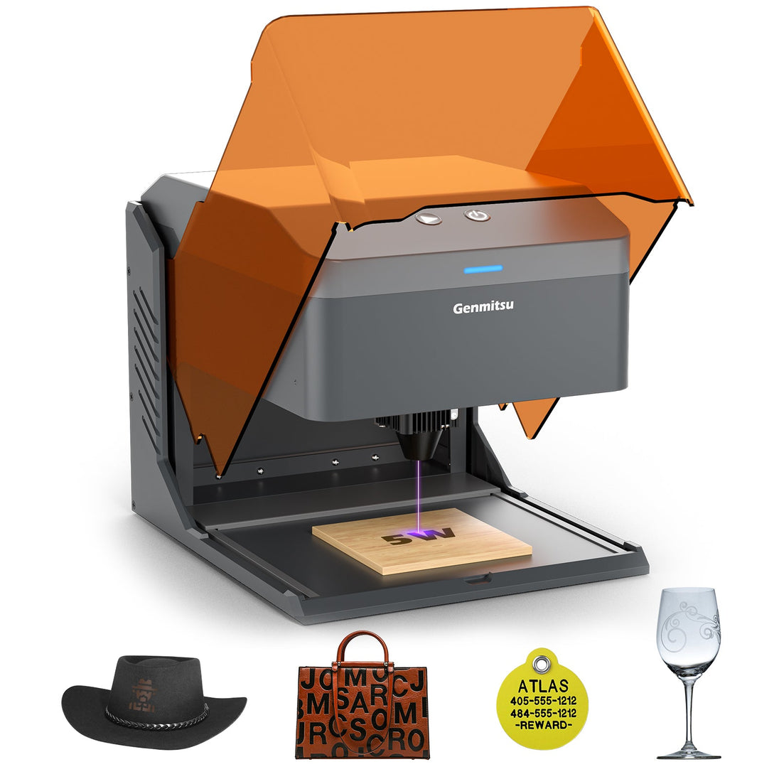 Kiosk laser engraver machine with acrylic enclosure