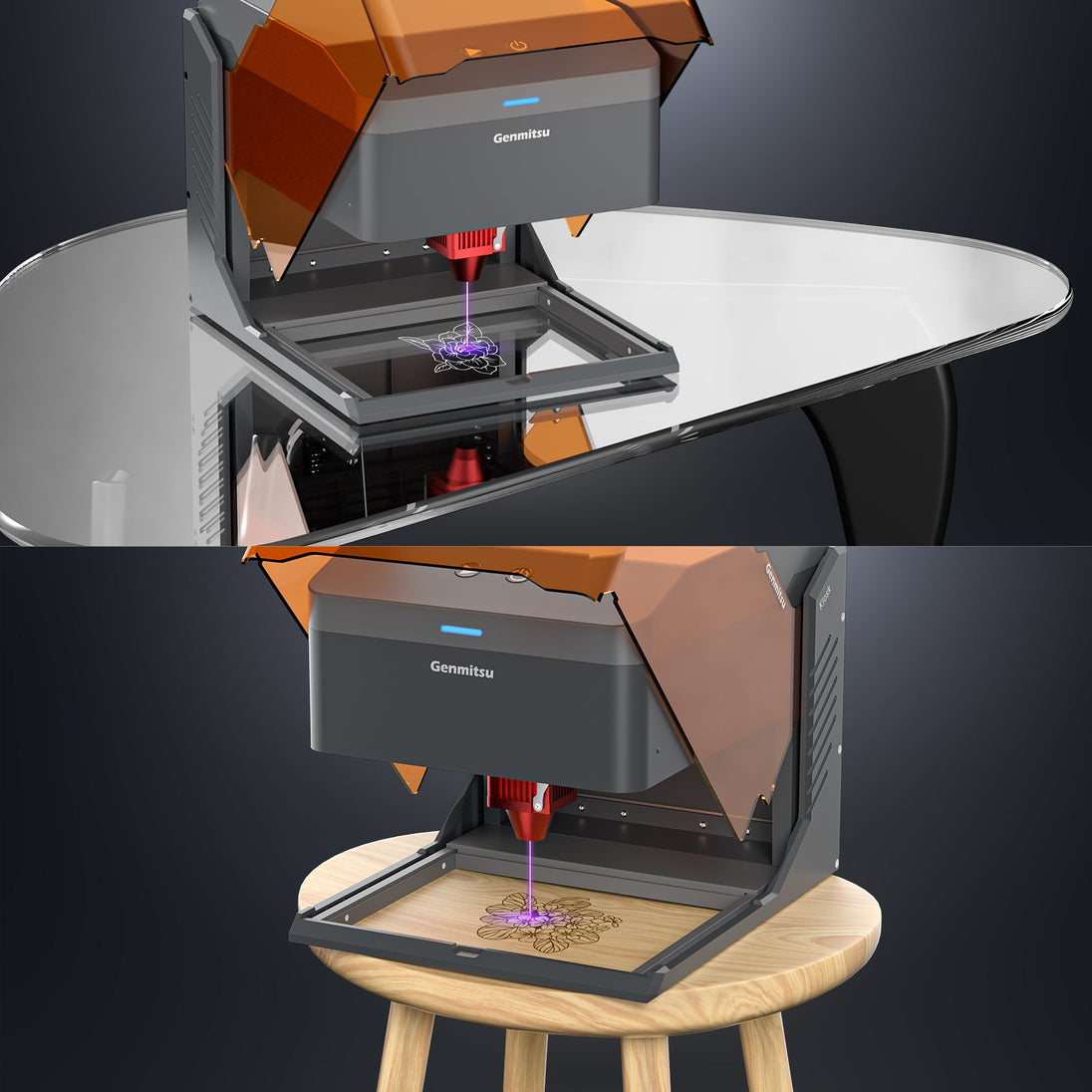 Kiosk laser engraver machine