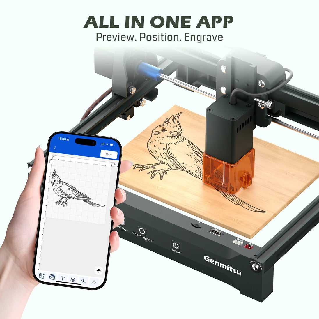 Kortek laser engraver machine, portable CNC laser cutter