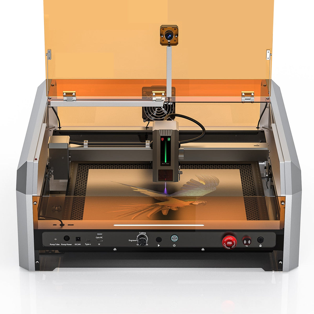 L8 laser engraver machine, 20W/40W, air assist, Lightburn camera