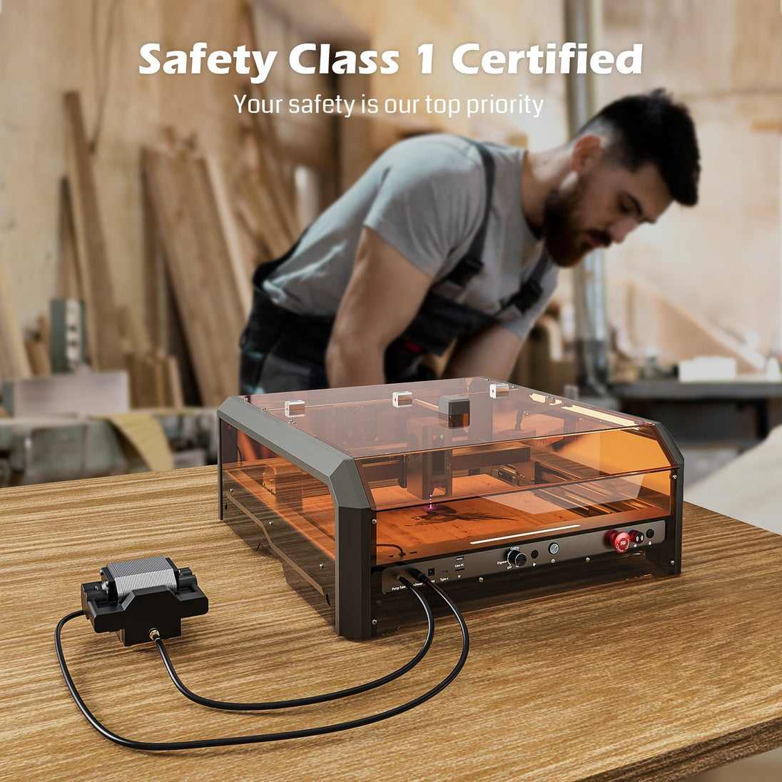 L8 high speed all-in-one laser engraving machine with air assist