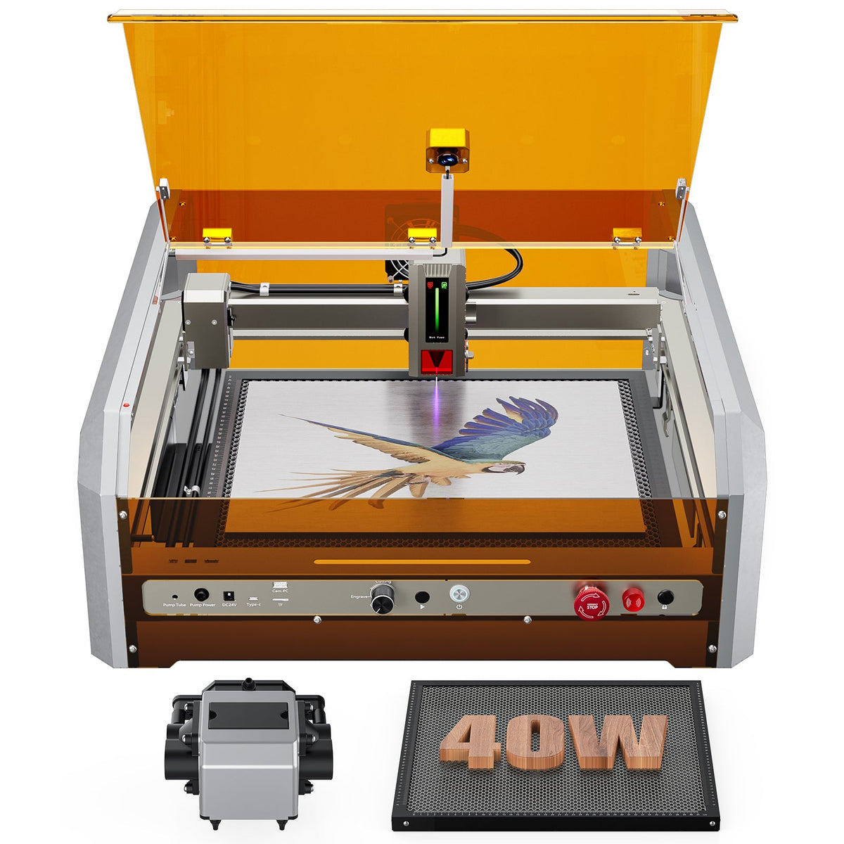 L8 laser engraver machine, 20W/40W, air assist, Lightburn camera