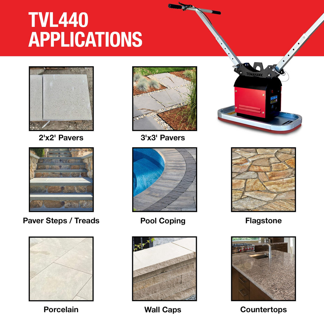 Tomahawk 440 lb Electric Paver Slab Vacuum Lifter 1200W for Hardscaping, Concrete, and Stone Placement - view 5