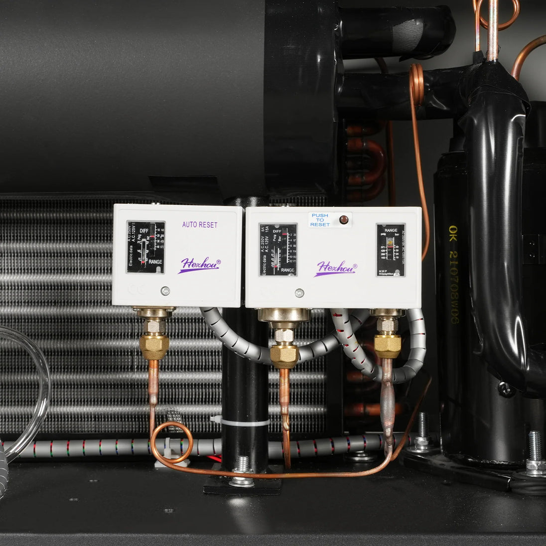 MechMaxx High Inlet Refrigerated Air Dryer 50 CFM, Max 176°F Inlet Temperature Compressed Air Dryer, 120V 0.6KW, 35.6°F Dew Point, Max 145 PSI, Dual Electronic & Manual Drain, Intelligent Control - view 8