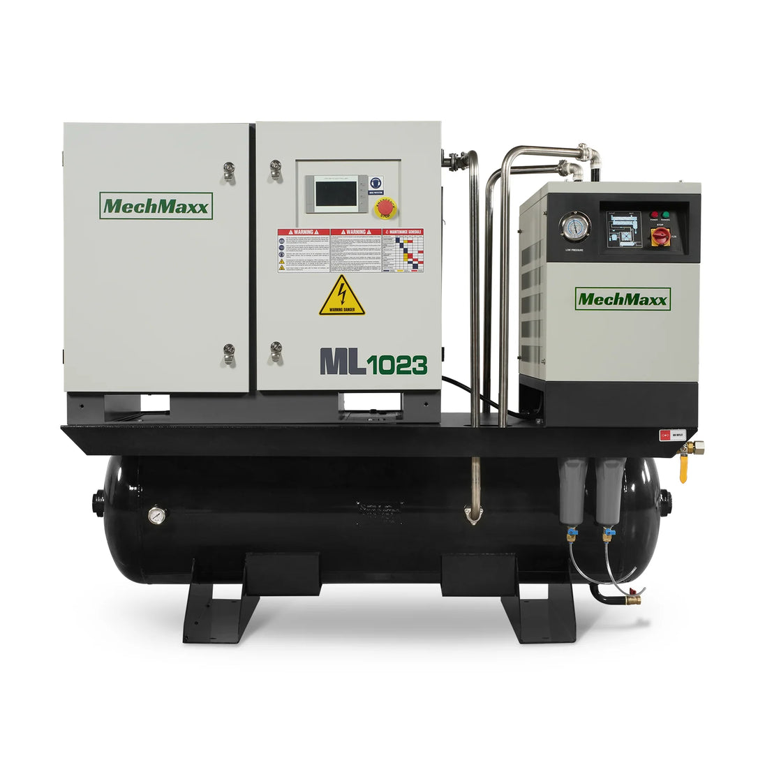 MechMaxx 10HP Combined Rotary Screw Air Compressor with Dryer & 66-Gal ASME Tank | 32 CFM, 116 PSI, 230V 3-Phase - Industrial Grade - view 4