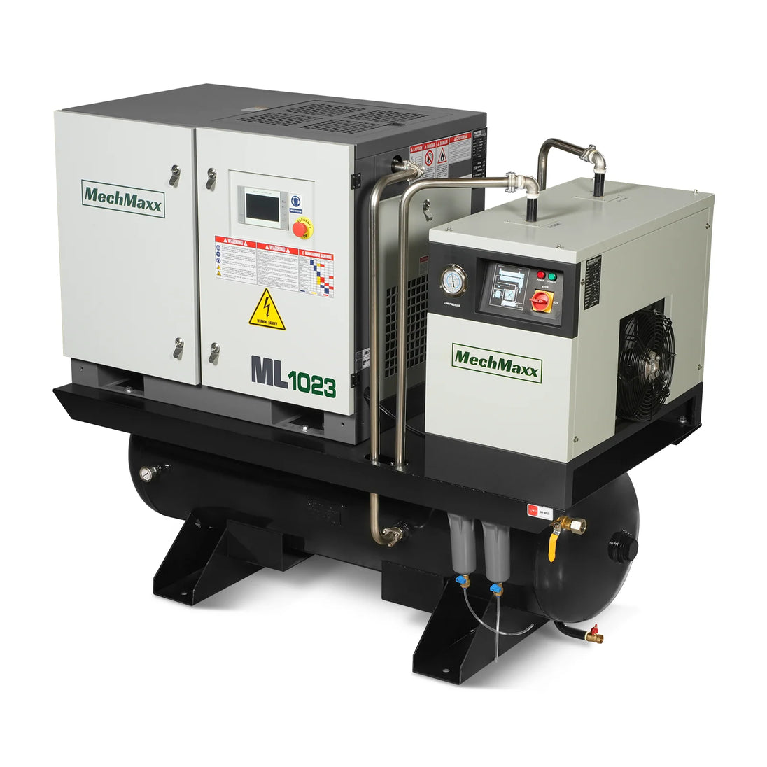 MechMaxx 10HP Combined Rotary Screw Air Compressor with Dryer & 66-Gal ASME Tank | 32 CFM, 116 PSI, 230V 3-Phase - Industrial Grade - view 3