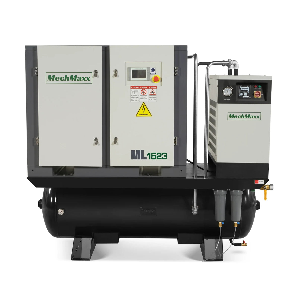 MechMaxx 15HP Combined Rotary Screw Air Compressor with Dryer & 105-Gal ASME Tank | 45 CFM, 116 PSI, 230V 3-Phase - Industrial Grade - view 4