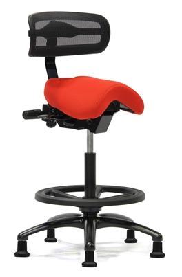Performer Stealth Series studio stool with backrest