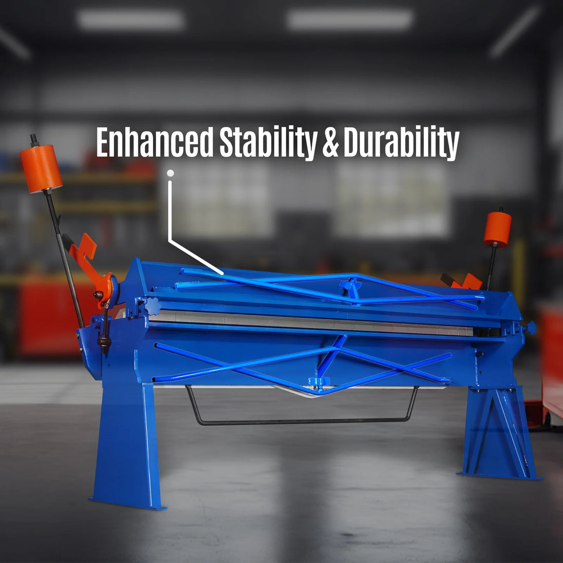 MechMaxx 100-inch Manual Sheet Metal Brake - 12 Gauge Bending Capacity, Adjustable Fingers, 8 Ft. Heavy-Duty Steel Construction, Precision Bending for Box and Pan PB10012 - view 8