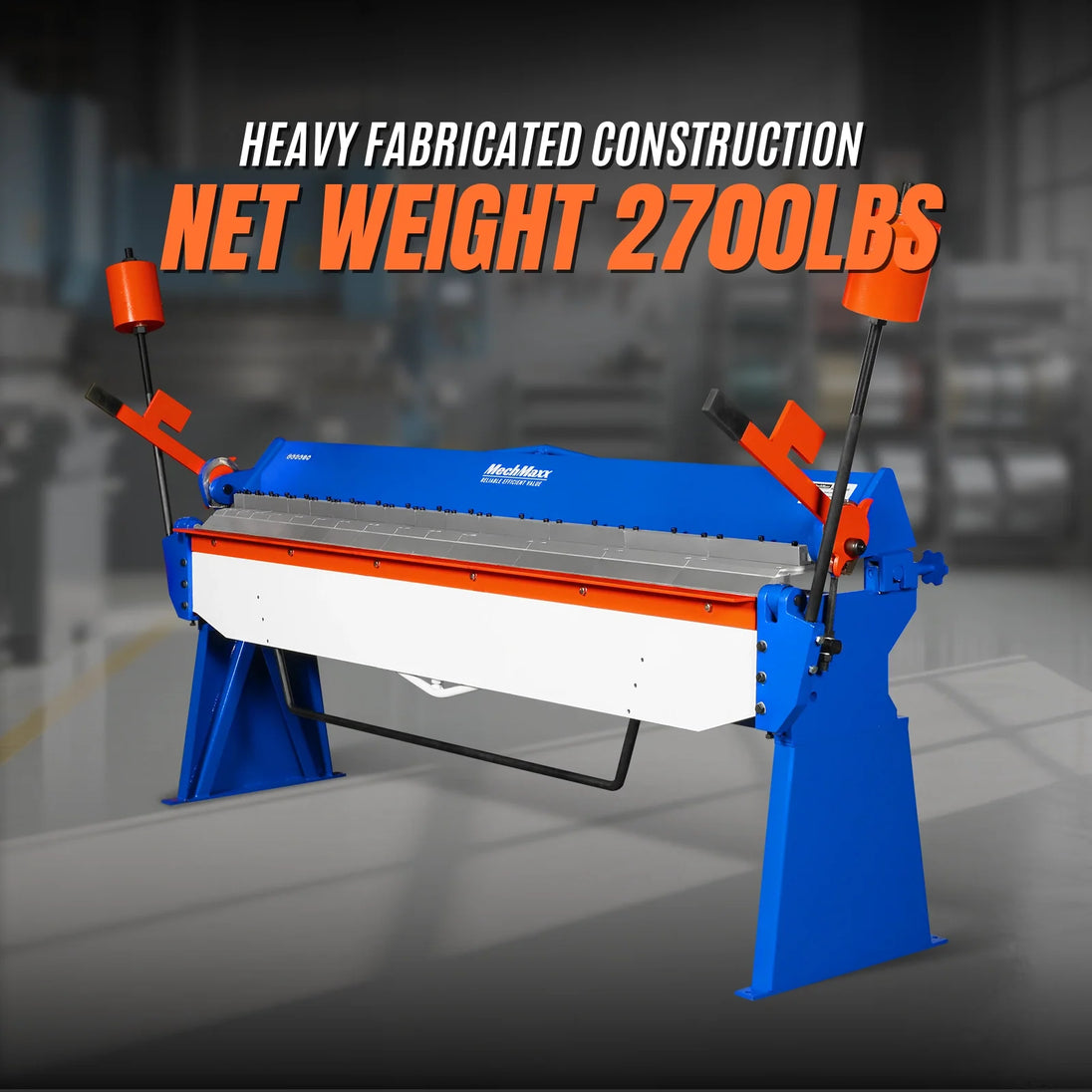 MechMaxx 100-inch Manual Sheet Metal Brake - 12 Gauge Bending Capacity, Adjustable Fingers, 8 Ft. Heavy-Duty Steel Construction, Precision Bending for Box and Pan PB10012 - view 3