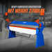 MechMaxx 100-inch Manual Sheet Metal Brake - 12 Gauge Bending Capacity, Adjustable Fingers, 8 Ft. Heavy-Duty Steel Construction, Precision Bending for Box and Pan PB10012 - view 3