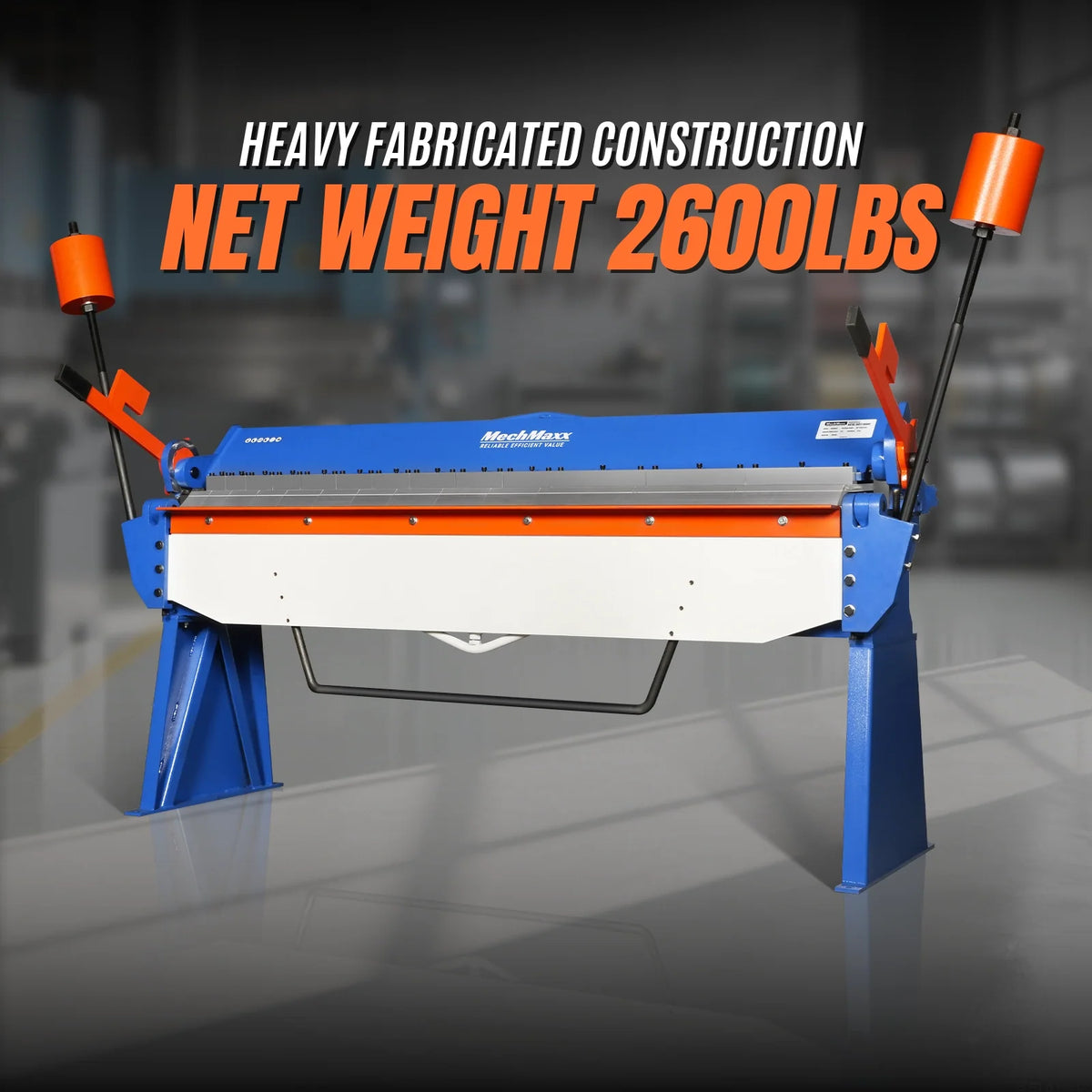 MechMaxx 80-inch Manual Sheet Metal Brake - 12 Gauge Bending Capacity, Adjustable Fingers, 6 Ft. Heavy-Duty Steel Construction for Precision Bending PB8012 - view 3