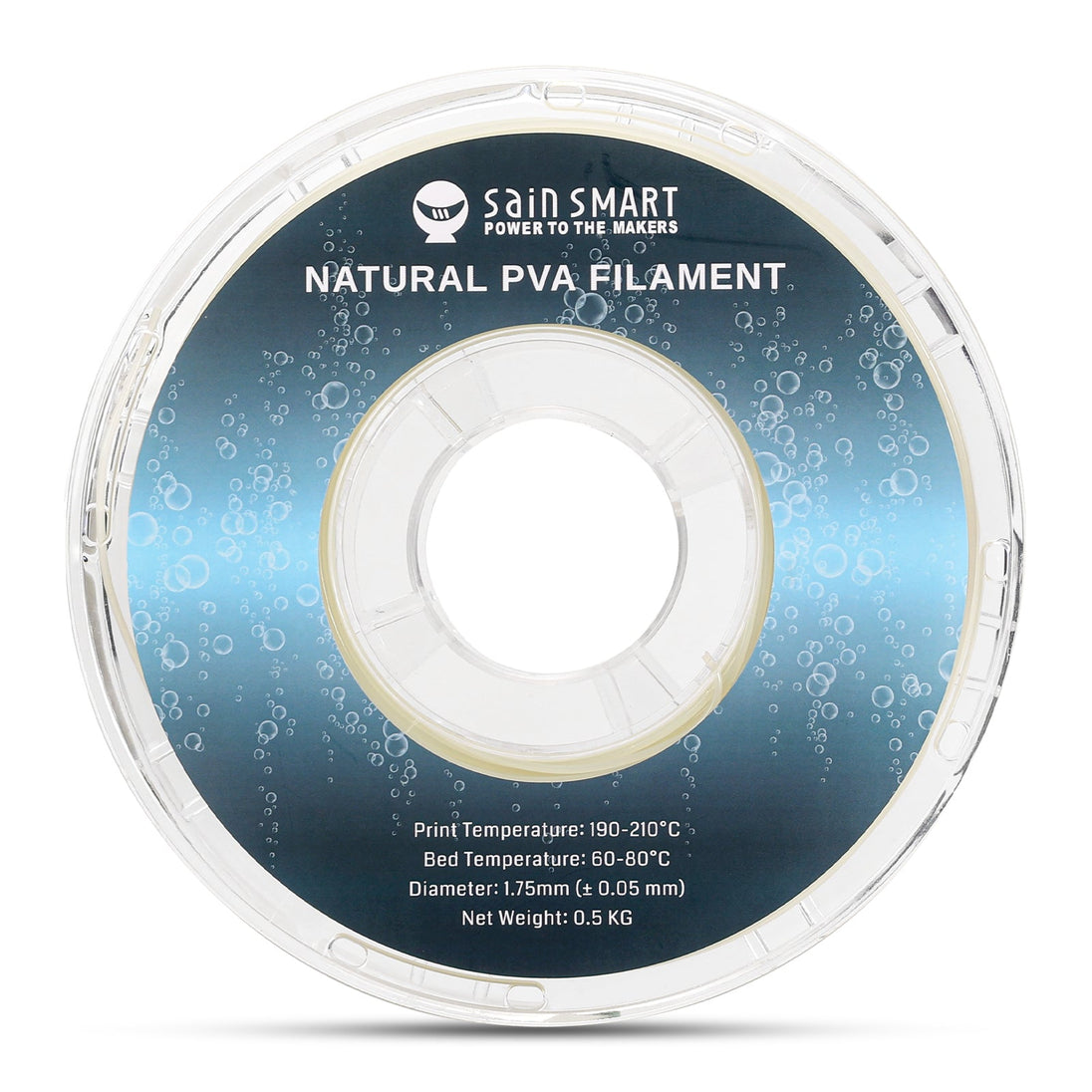 Natural PVA water soluble dissolvable filament 1.75mm