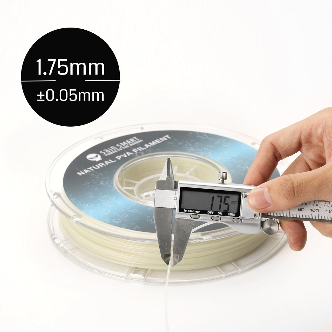 Natural PVA water soluble dissolvable filament 1.75mm