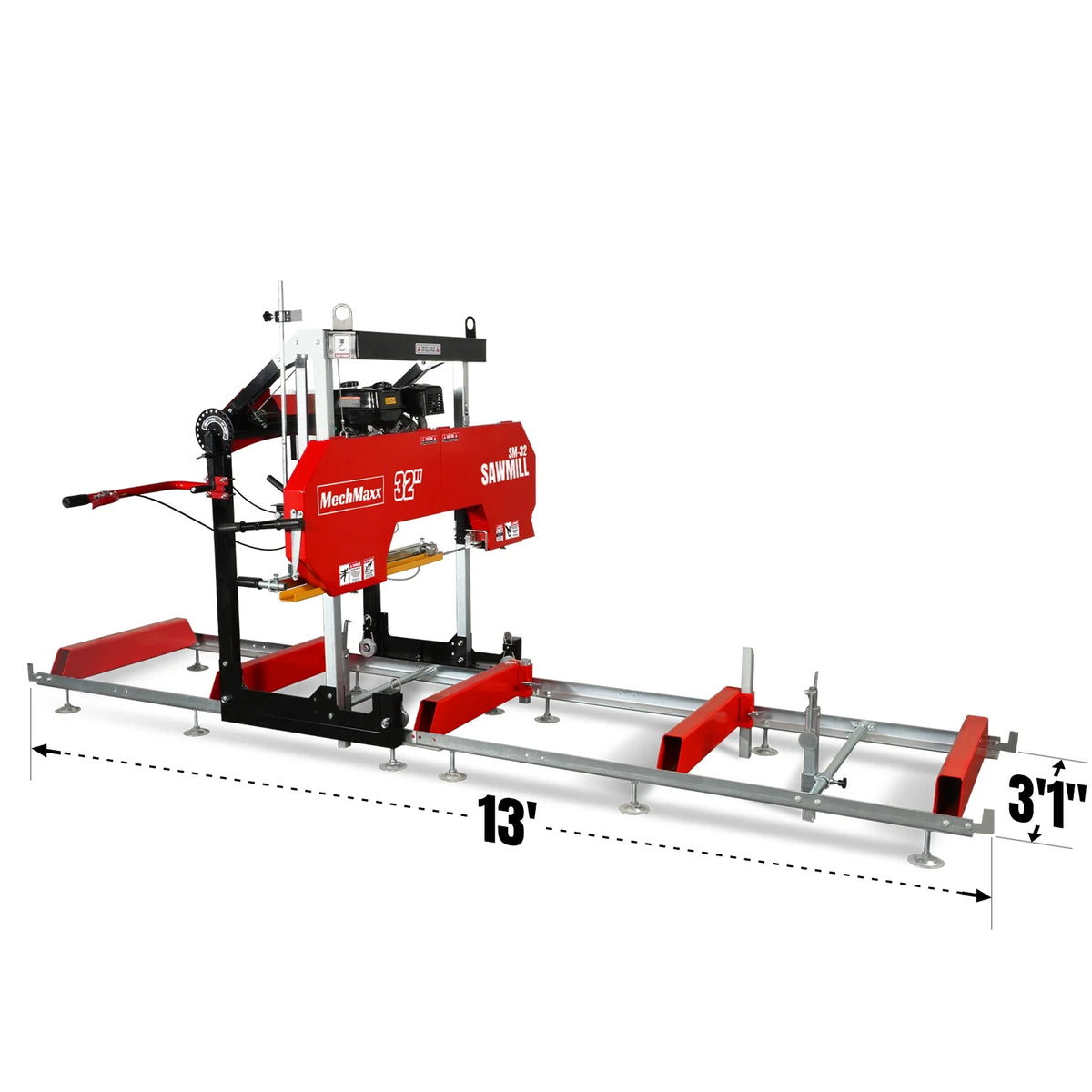MechMaxx 32" Portable Sawmill — 459cc 15HP E-Start, SM-32