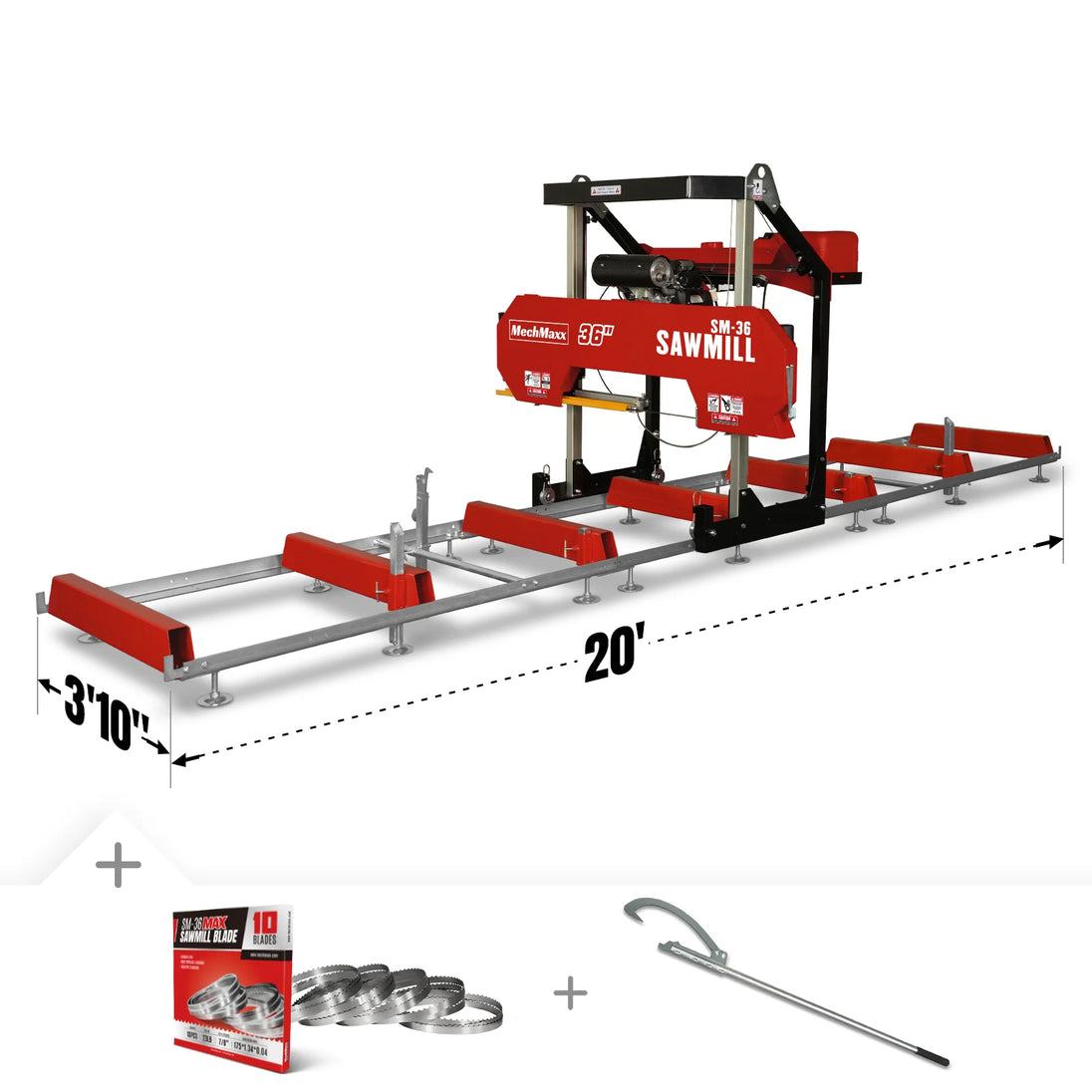 MechMaxx 36" MAX Portable Sawmill — Honda GX690 25HP V-Twin, SM-36HMAX