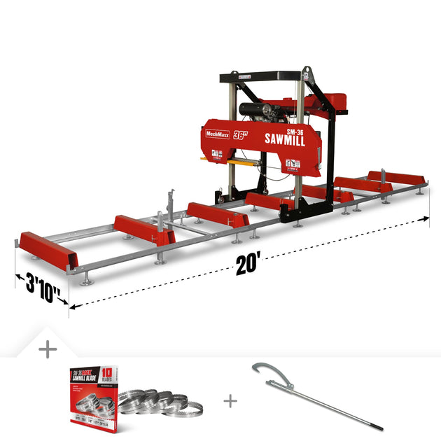 MechMaxx 36 inch MAX Portable Sawmill SM-36HMAX with Honda engine