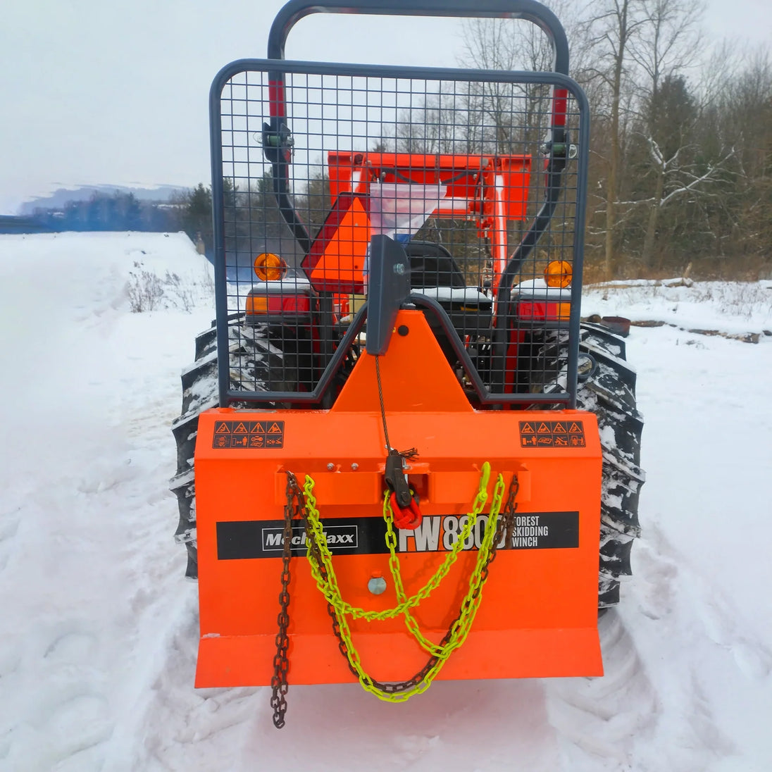MechMaxx 8800lbs 3-Point Hitch Forestry Log Skidding Winch, 200ft Cable Length, 25-60 HP Tractor, Category 1 Hookup, FW8800 - view 6