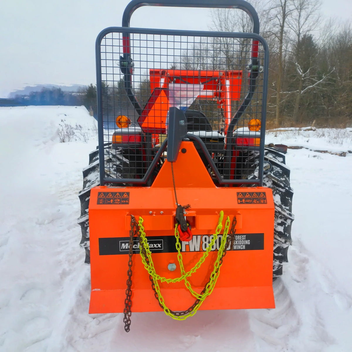 MechMaxx 8800lbs 3-Point Hitch Forestry Log Skidding Winch, 200ft Cable Length, 25-60 HP Tractor, Category 1 Hookup, FW8800 - view 6