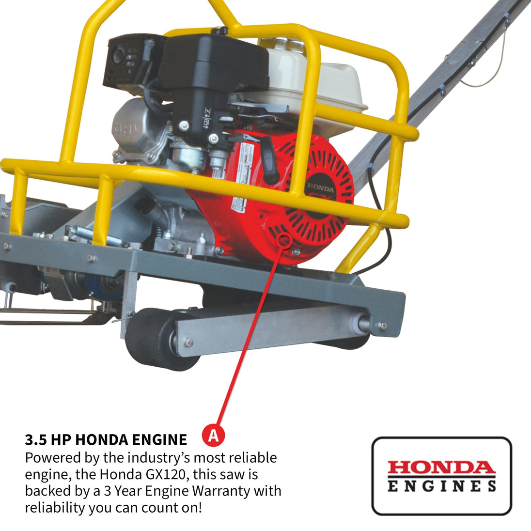6" Early Entry Green Concrete Saw with 3.5 HP Honda GX120 Engine - view 5