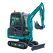 Sunward SWE20F 2-ton mini excavator with enclosed cab, side view