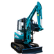 Sunward SWE25UF 2.5-ton zero-tail mini excavator with canopy, side view