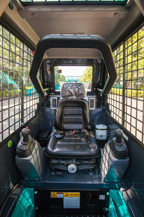 Sunward SWTL4538 operator cab with joystick controls