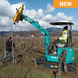 Sunward SWE18UF mini excavator digging with expandable undercarriage extended