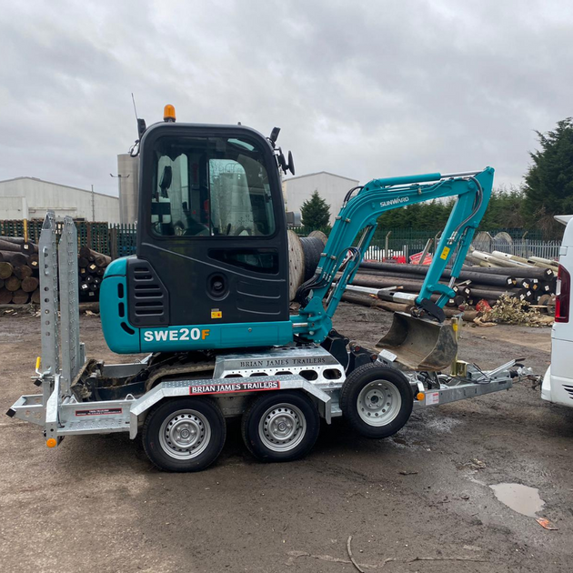 Sunward SWE20F mini excavator digging on a jobsite