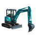 Sunward SWE35UF zero-tail mini excavator working alongside a wall