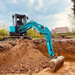 Sunward SWE35UF mini excavator Kubota diesel engine bay