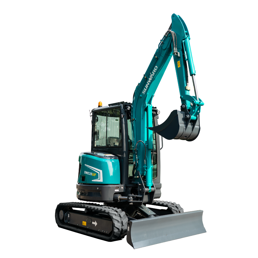 Sunward SWE35UF 3.5-ton zero-tail mini excavator, side view