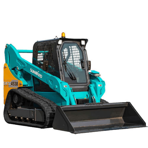 Sunward SWTL4538 compact track loader with bucket, front three-quarter view