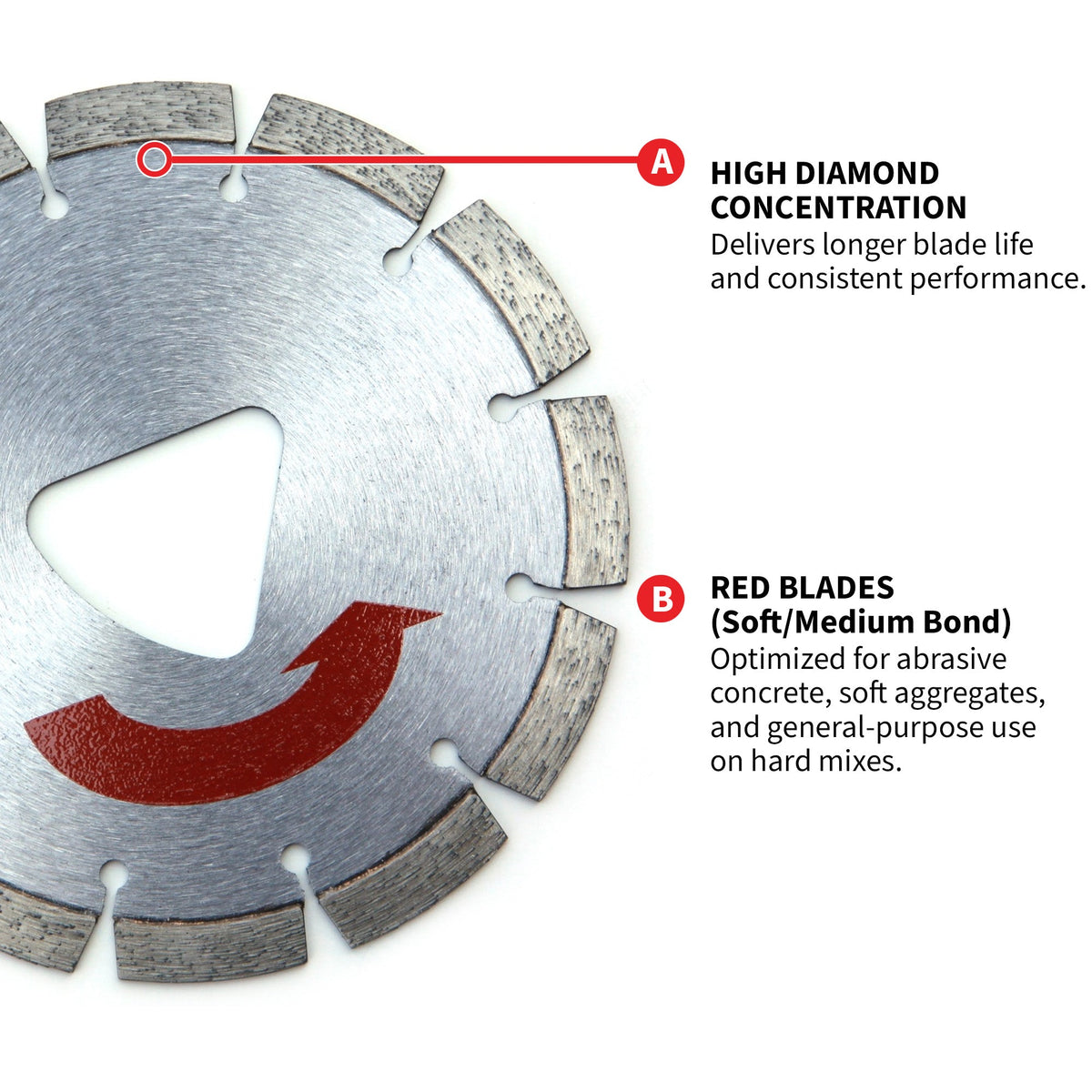 6" XP Red Series Diamond Premium Hard Concrete Saw Blade - view 4