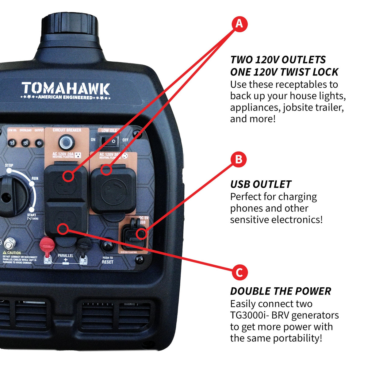 3000 Watt Inverter Generator Super Quiet Portable Gas Power Professional Use - Camo Special Edition - view 6