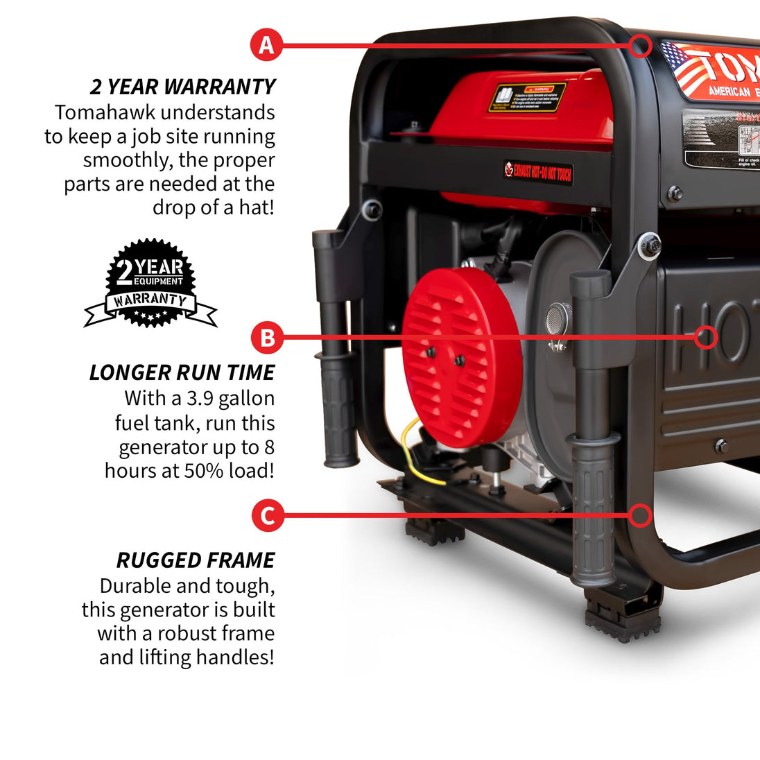 4000 Watt Honda Powered Generator Portable Gas Power Professional Use - view 4